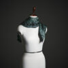 _MG_1696 Teal & Black Geometric Silk Stole for Women – Luxury Tribal Print Scarf