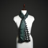 _MG_1697 Teal & Black Geometric Silk Stole for Women – Luxury Tribal Print Scarf